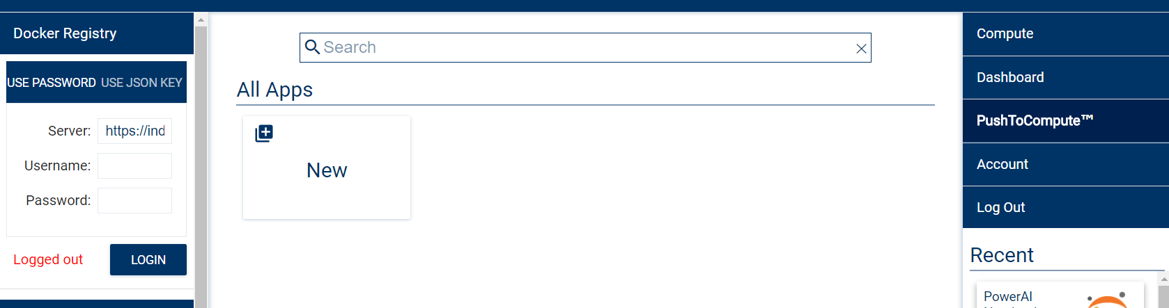 Login to docker registry